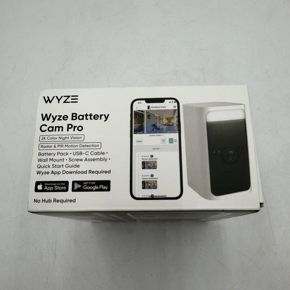 Wyze Battery Cam Pro 2k HDR Wireless Outdoor/Indoor Security Camera